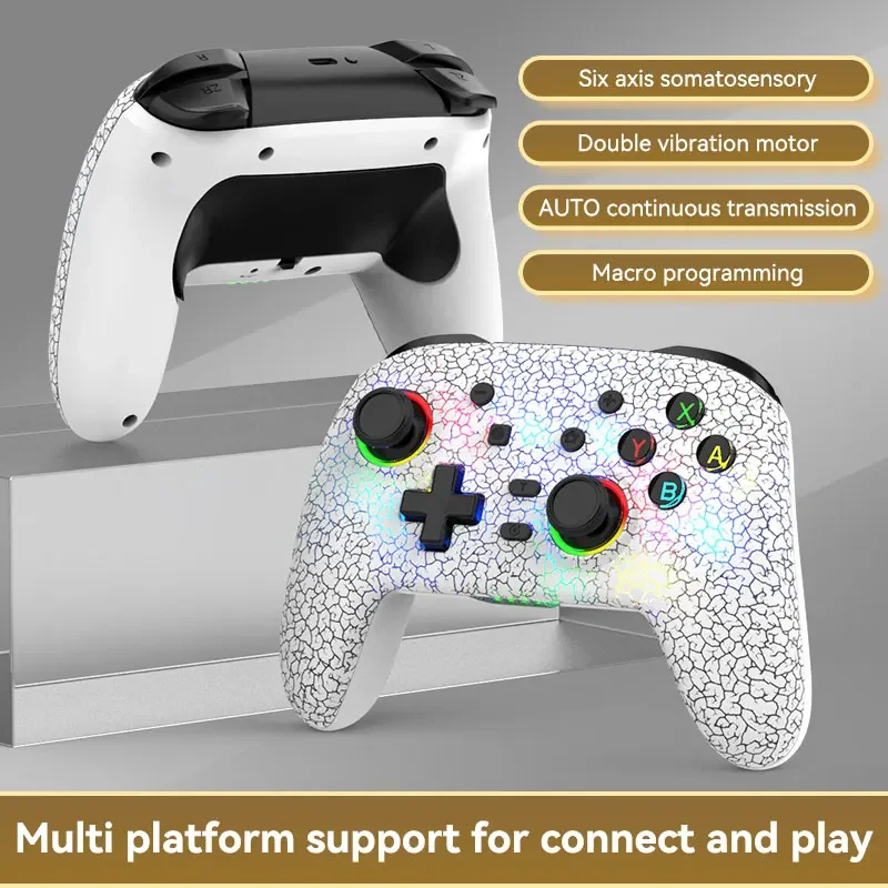 

1Pc NEW Wireless Controller For Nintendo Switch/OLED/Lite/Android/IOS/ PC with Programmable Keys Switch Gamepad RGB light Crack