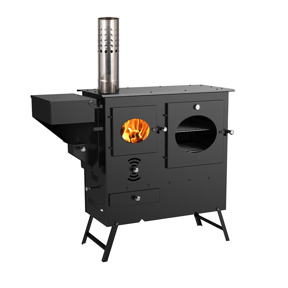 Outdoor Kitchen Wood Burning Pellet Stove with for Camping Garden or Patio Use with Oven
