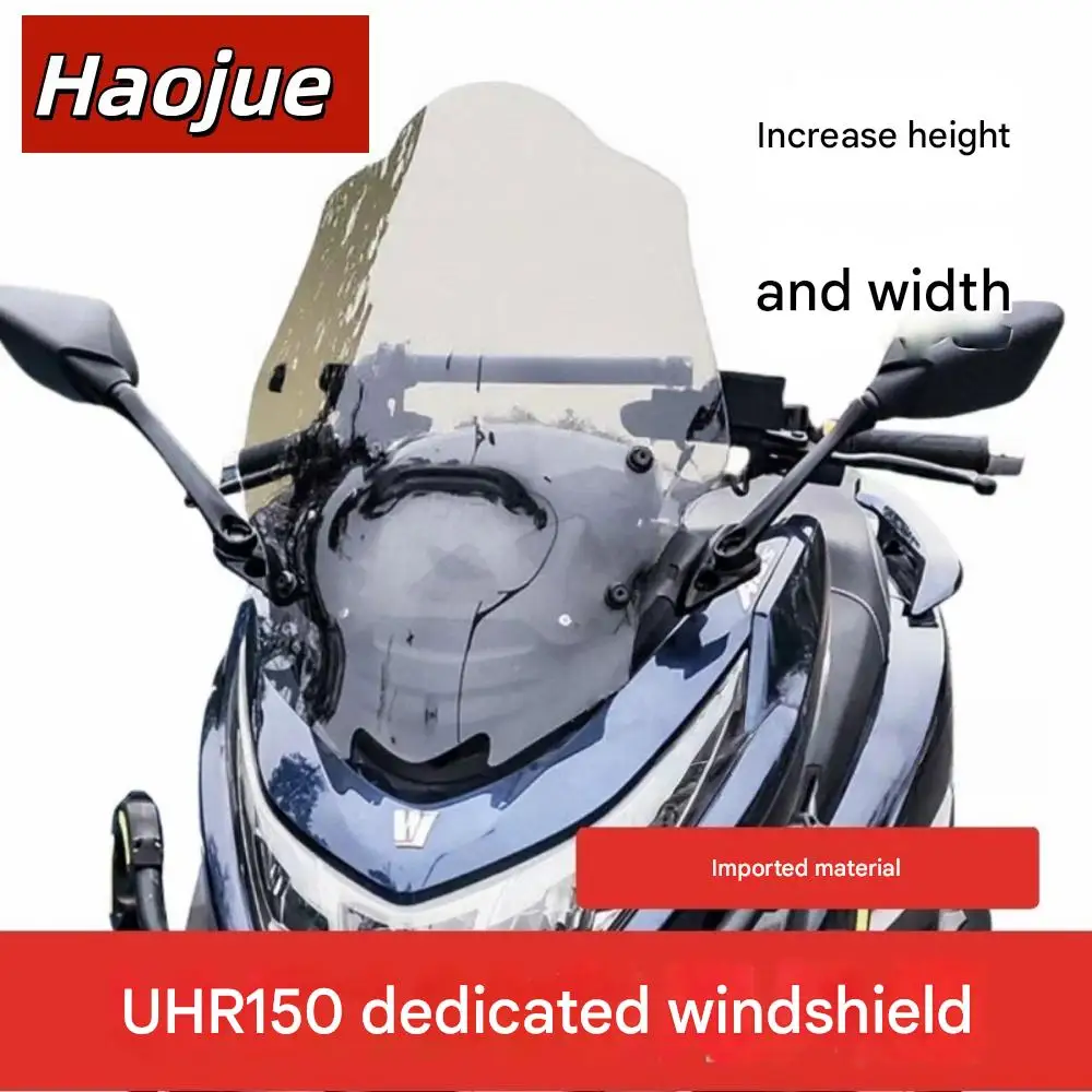 For Haojue UHR150 modification: heightened windshield, forward-moved rearview mirror with crossbar, UHR shield windshield.