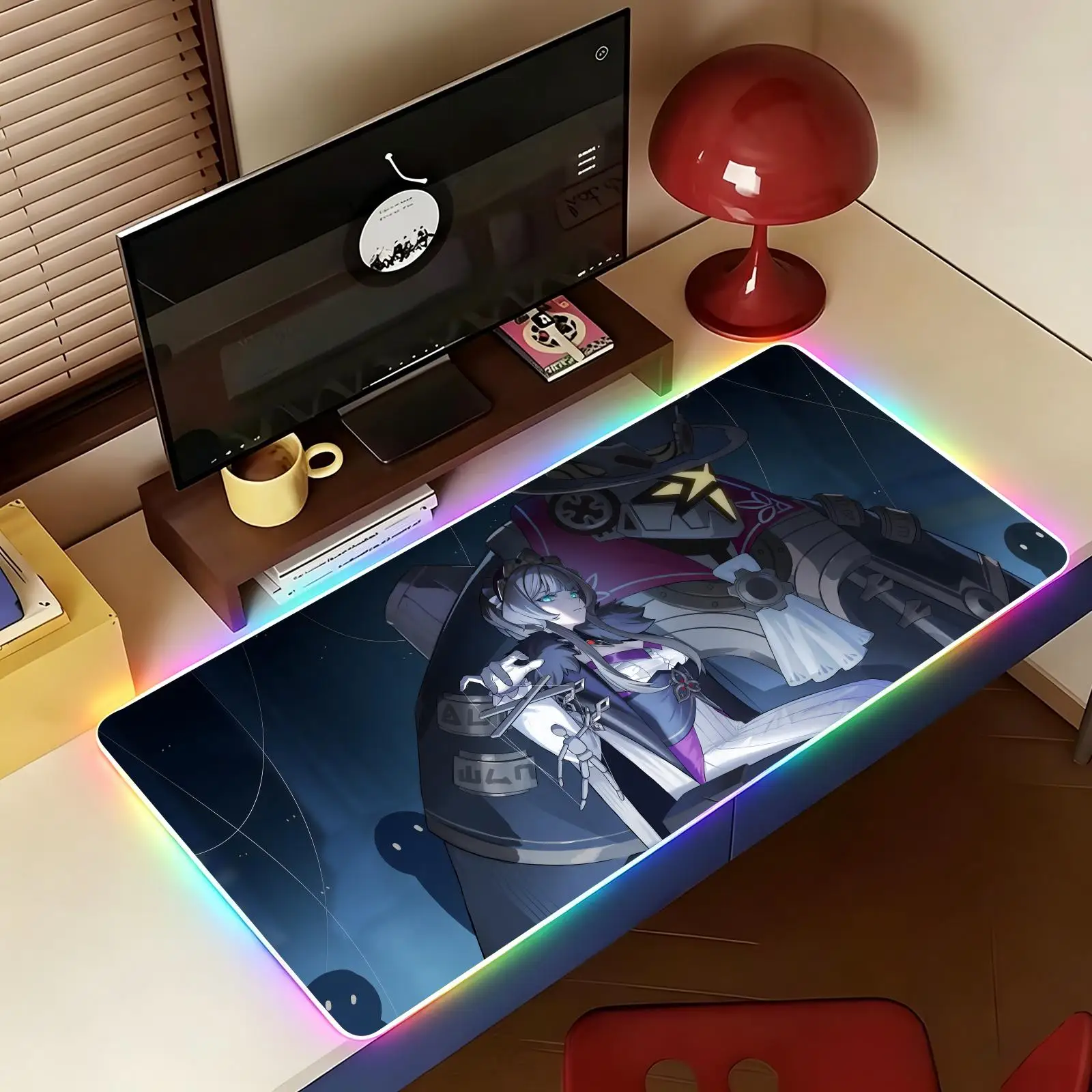 Genshin Impact Sandrone XXL RGB Gaming Mouse Pad Large Gaming Mousepad Keyboard Gamer Mouse Pad Laptop Desk Mat RGBMouse Mats view 2