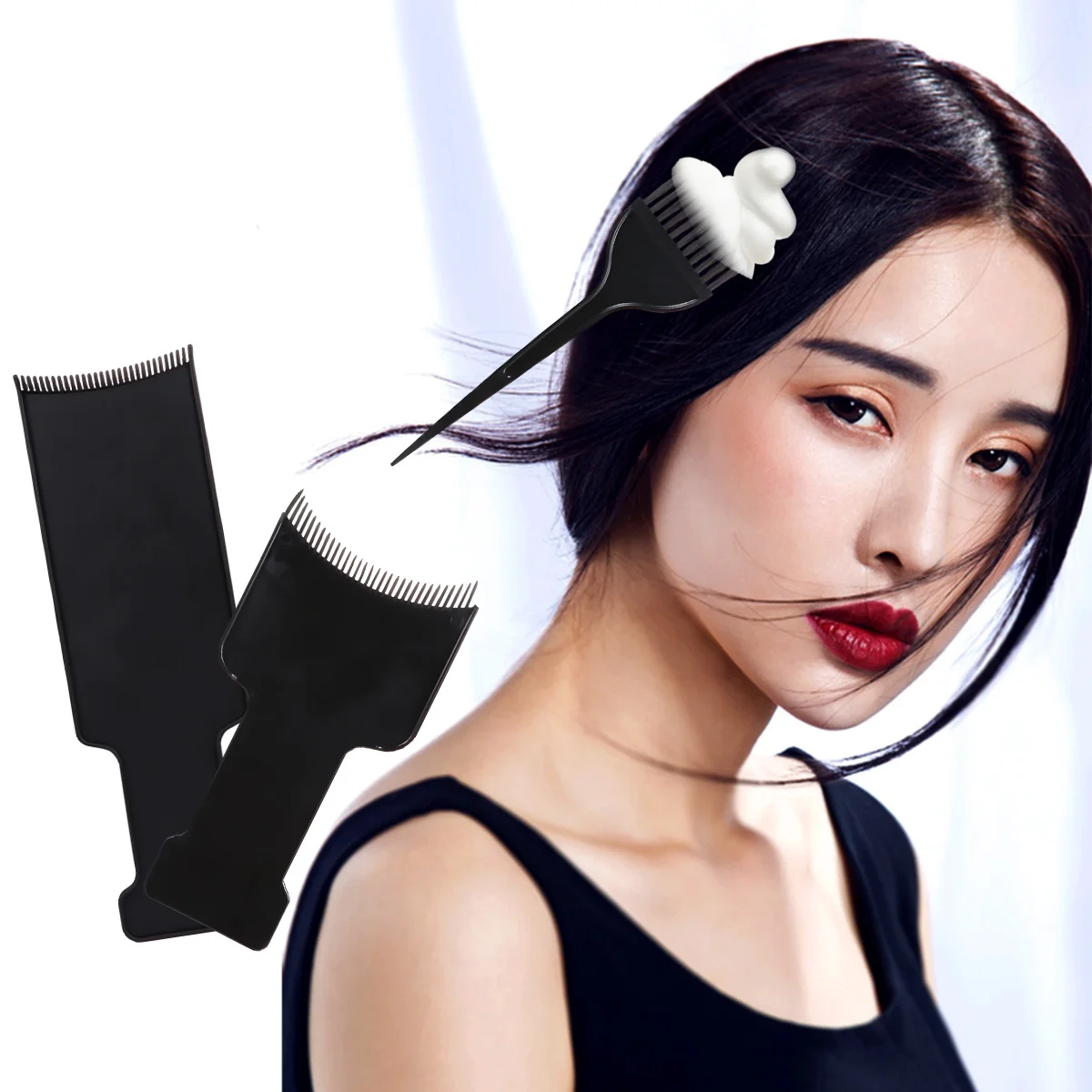 

1Set Hair Dye Tool Set Highlighting Board Coloring Comb Tint Brush Quick Dyeing Protects Scalp Professional Home Use