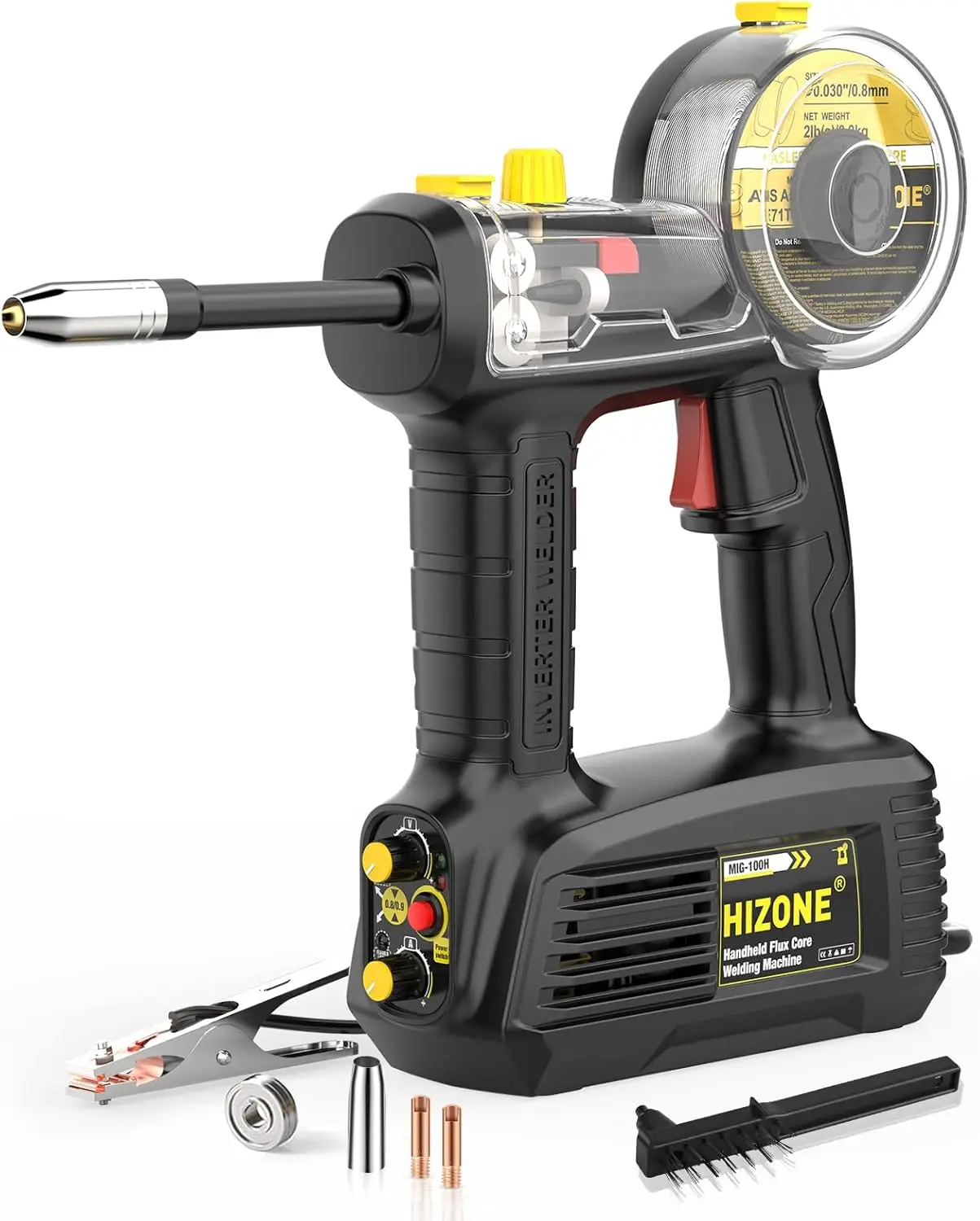 

Hand Held MIG Welder Machine 110V, 100A Flux Core Portable Welding Machine, Handheld Gasless Inverter Wire Feed Welding