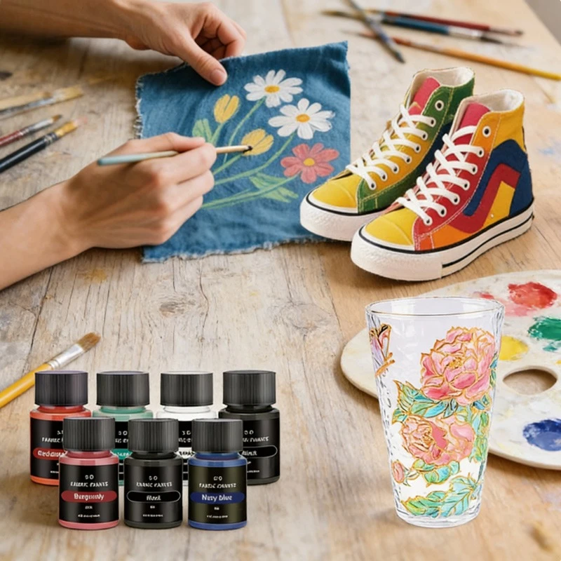 

Набор текстильных красок 25 мл, 12/24 цвета, быстросохнущие, смываемые, с высокой пигментацией, для ручной росписи футболок, кроссовок, подушек, холщовых сумок