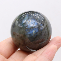 1PC Crystal Stone Energy Beads Ball Shape Natural Flash Labradorite Bead Ornament Healing Guardian Gem Home Decoration