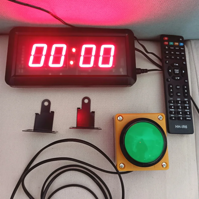 

4-digit LED Countdown Clock Stopwatch with Remote Control, School Rush Answer Competition Game Chronometer, Button selectable