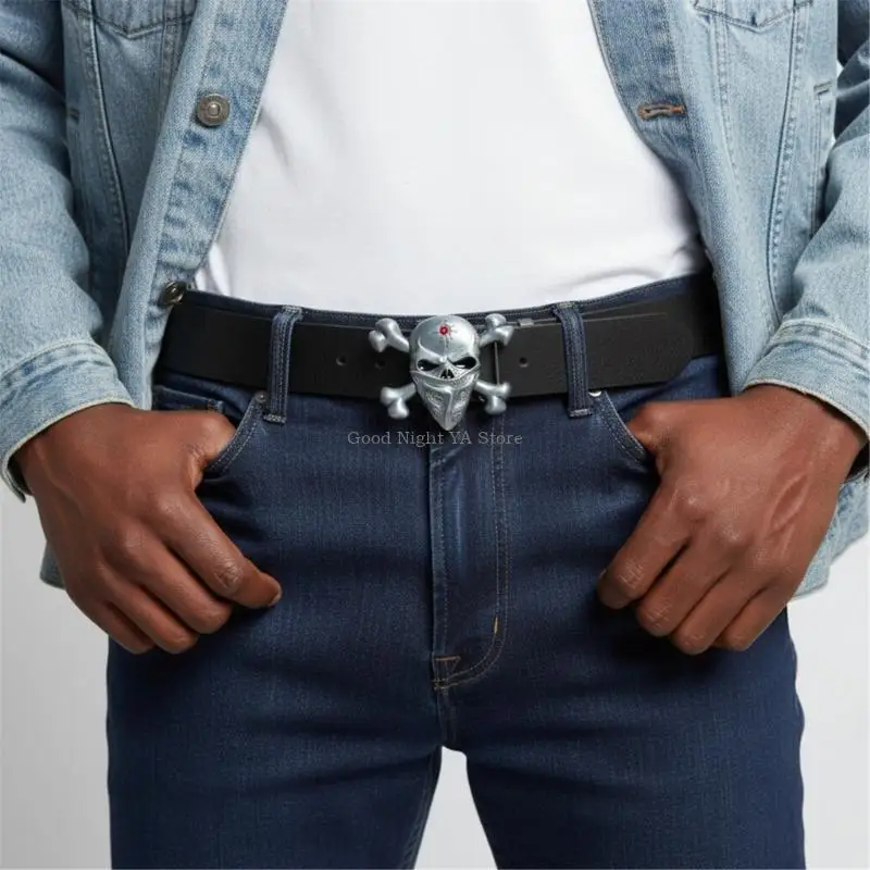 مشبك حزام جمجمة غربي سهل التركيب مصنوع من المعدن القوي للحفلات