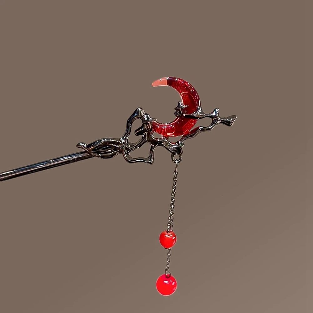 جديد النمط الصيني القمر شرابة الشعر عصا للنساء خمر Hanfu عود الشعر العصي إكسسوارات الشعر