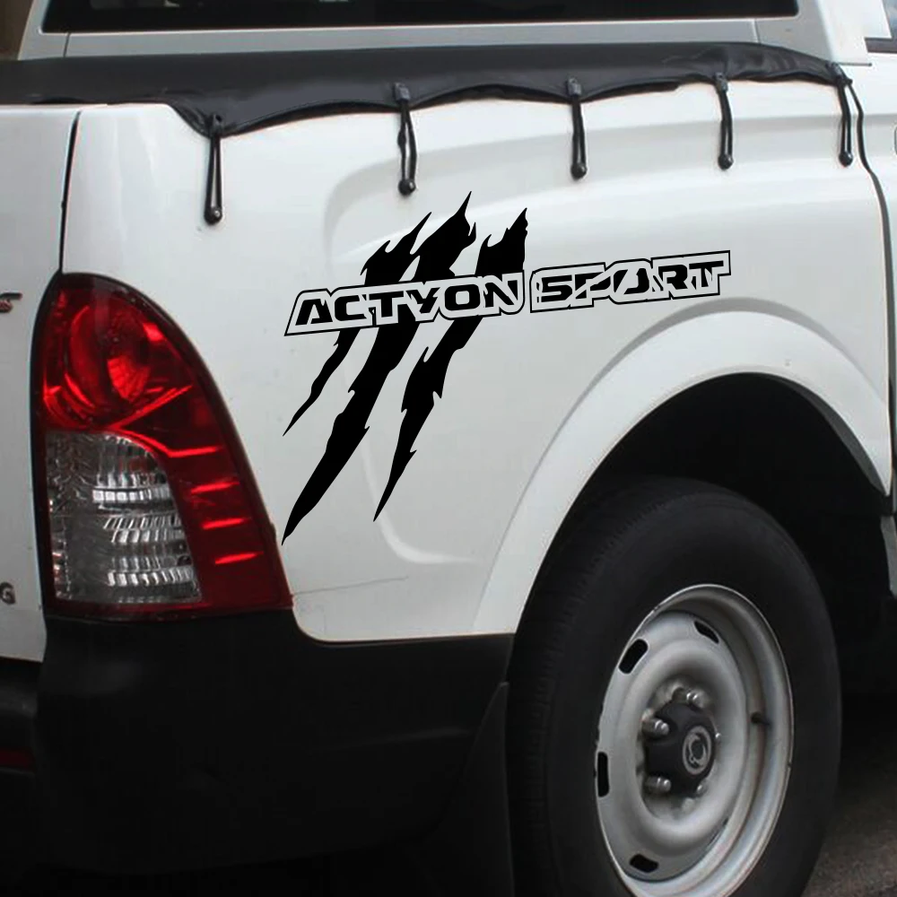 Car Body Side Sticker For Sangyong Actyon Sport 4X4 Pickup Truck Bed Graphics Claw Styling Decor Cover Decal Auto Accessories