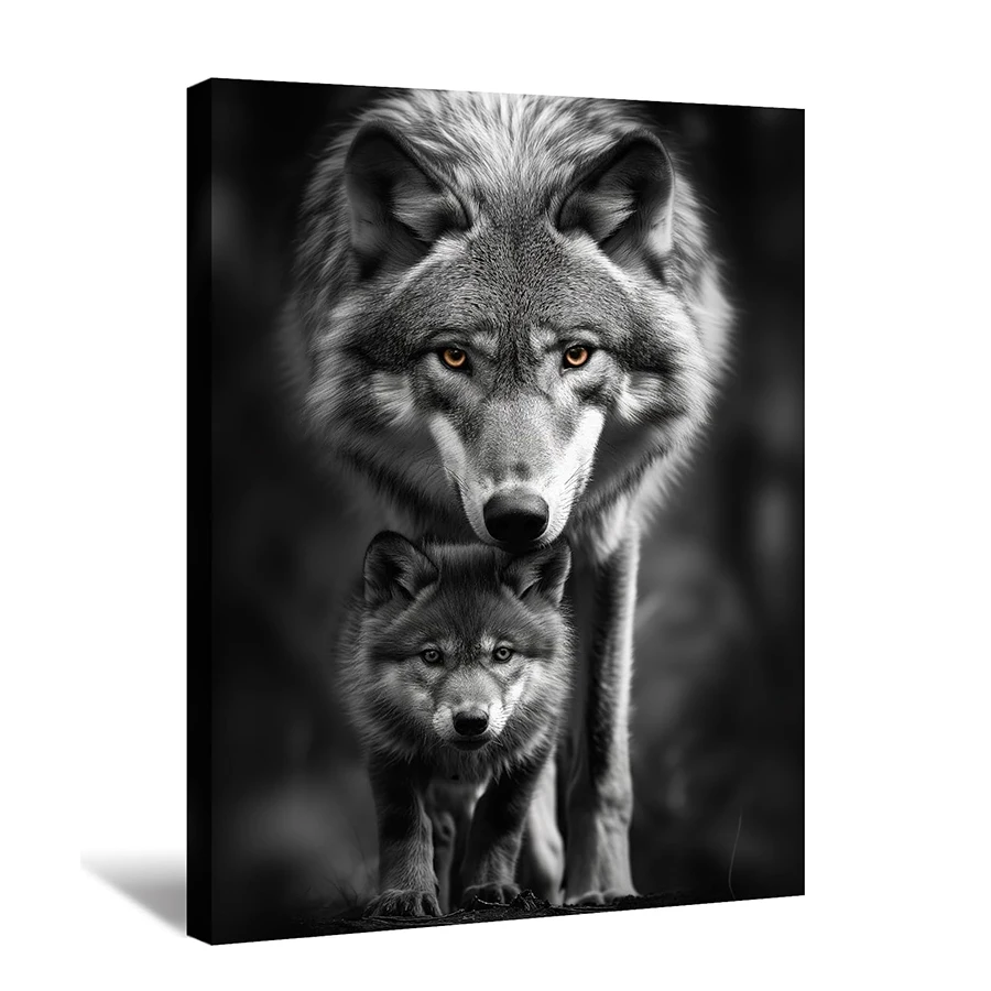 DIY Diamond Painting Modern Black and White Art Animal Wolf Diamond Mosaic Full Drill Embroidery Cross Stitch Handmade Hobby