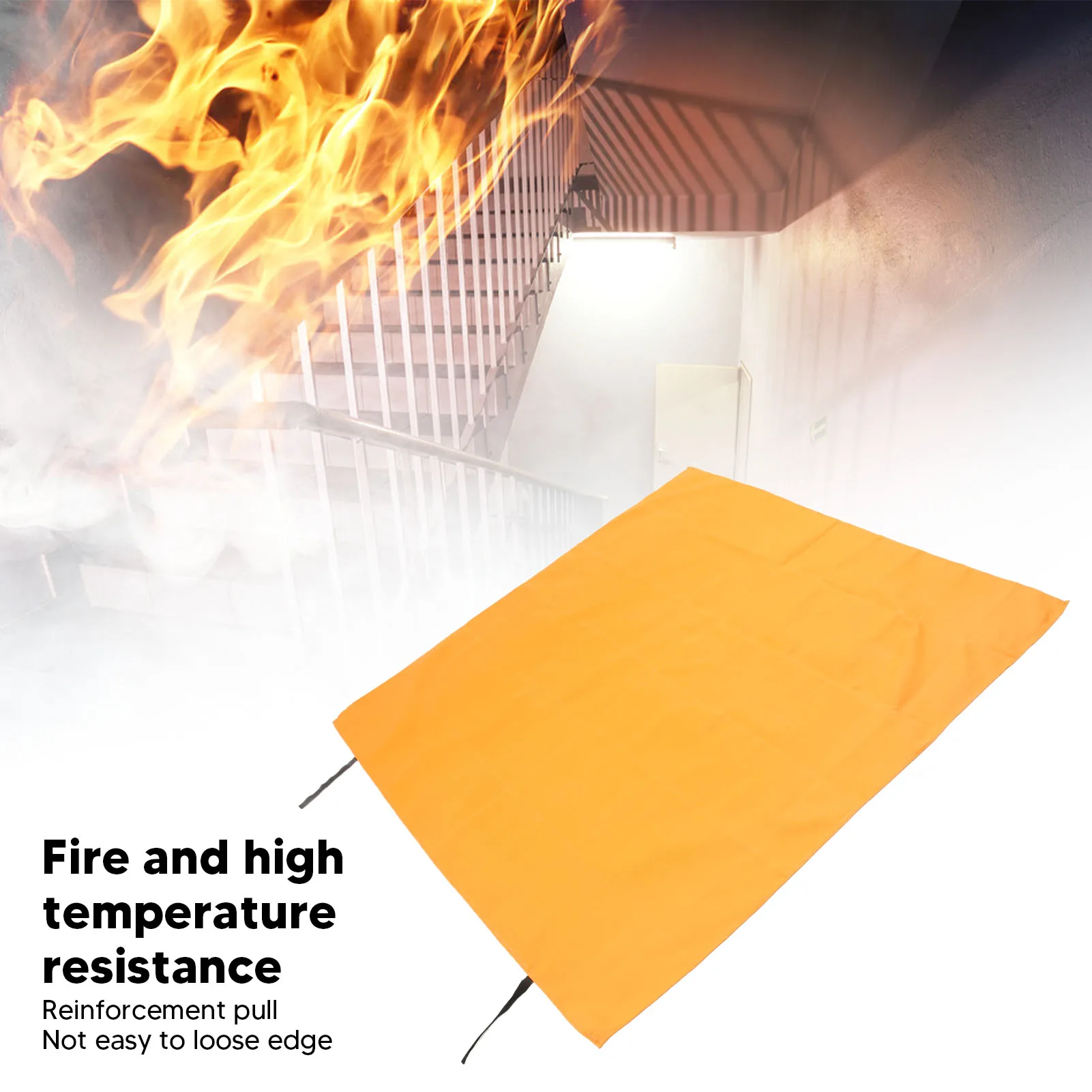 ZK30 Orange Emergency Fire Blanket Suppression Flame Retardent Safety Fire Blanket for Hotel 1.5x1.5m