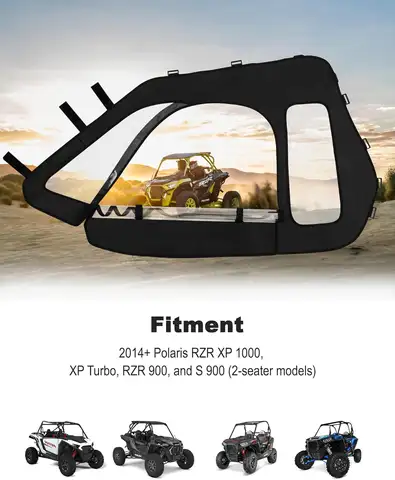 पोलारिस आरजेडआर एक्सपी 1000 (2 सीटर मॉडल) के लिए सॉफ्ट अपर डोर - सॉफ्ट कैब एनक्लोजर, अपग्रेडेड ज़िपर और साइड मिरर कम्पैटिबिलिटी 8 best sales पोलारिस 1000 - №1