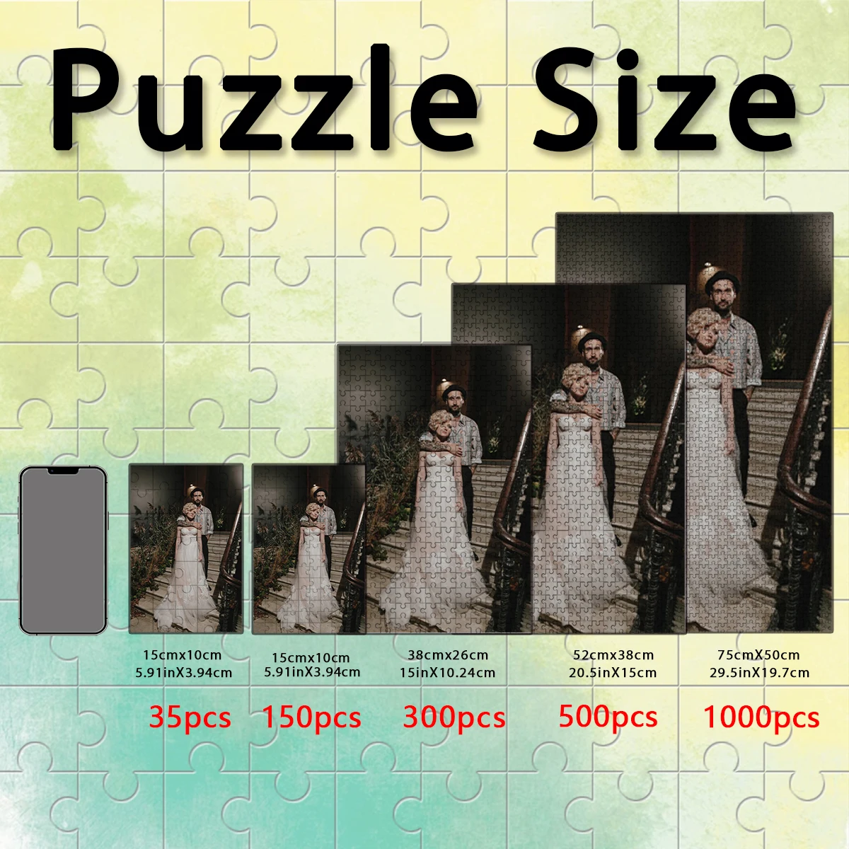 35/300/500pcs nature Customized Photo Jigsaw puzzle Mosaic Customizable Picture For Kids Toy Birthday Gift