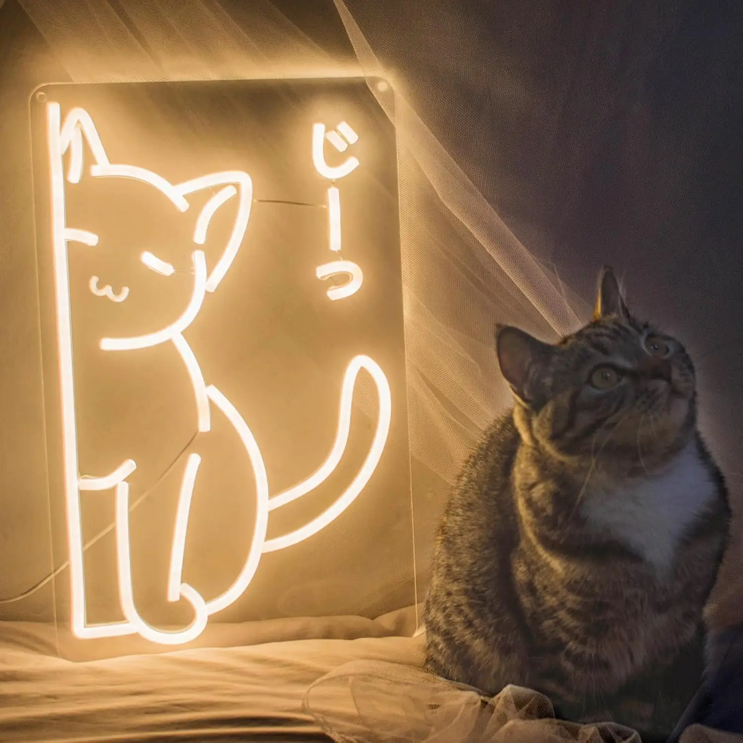 

Peeping Cat Neon Sign LED Neon Light USB Powered for Store Cat Coffee Billboard Pet Shop Decor Fashion Gifts for Cat Lover