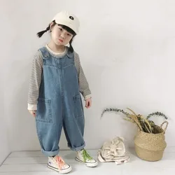 2024Spring Autumn New Fashion Versatile Fashion Lively Cute Kids Overalls Korean Loose Popularity Y2K Children's Clothing Pants