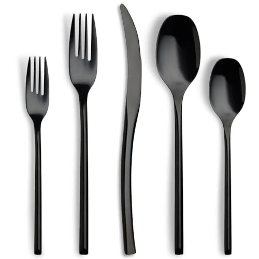 40-Piece Black Silv… - image