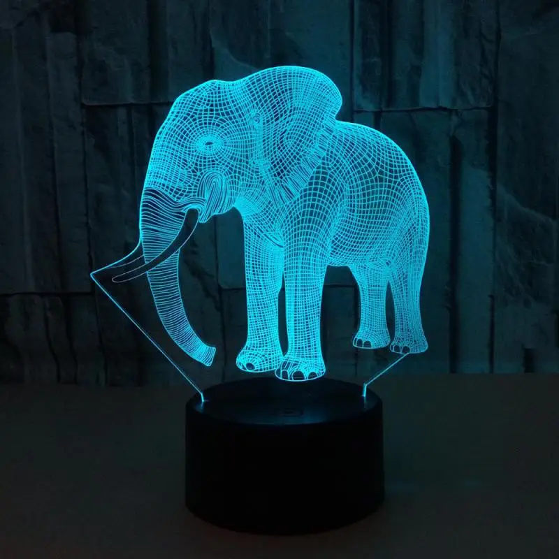 

New Elephant Usb 3d Night Light Colorful Touch Led Visual Lamp Gift Atmosphere Baby Bedroom 3d Table Night Lamp