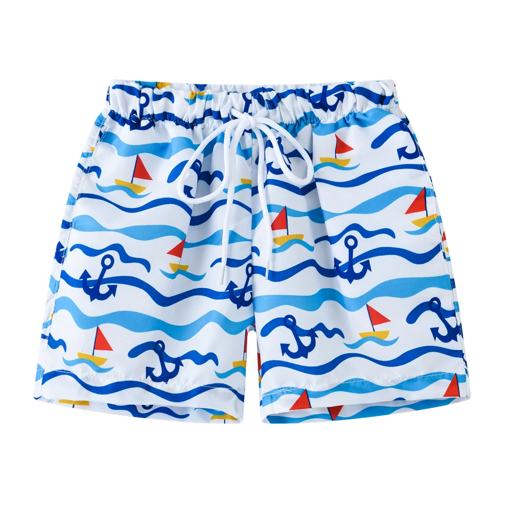 Cool Sailboat & Anchor Print Shorts: Perfect for Kids' Summer Vacation at the Beach!