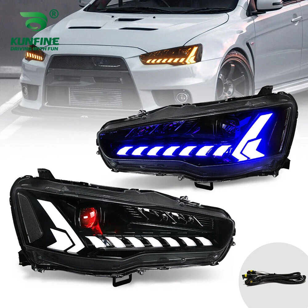 Pair of Car Styling Car Headlight Assembly For MITSUBISHI GRAND LANCER EVO-X 2008-2018 LED Head Lamp Car Tuning Light Parts Plug