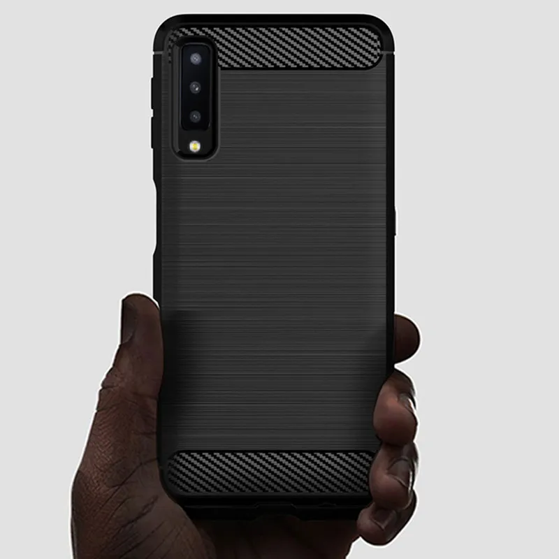 For Samsung Galaxy A7 2018 Silicone Case Shockproof Back Cover For Galaxy A750 Phone Cases Carbon Fiber Case Coque Fundas