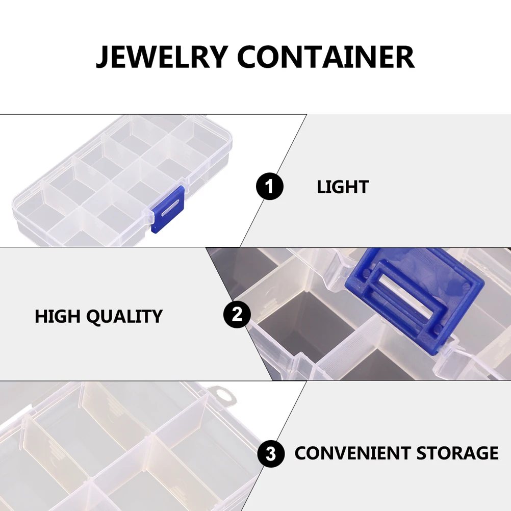 

3 Pcs Plastic Storage Box Craft Bead Container Supply Organizer for Beads Travel