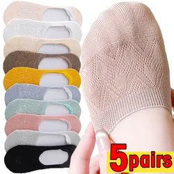 Women Invisible Summer Socks Mujer Non-slip Chaussette Ankle Low Female Cotton Boat Socks No Show Breathable Calcetines