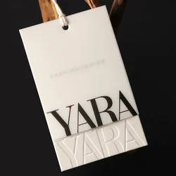 100pcs Clothing Shop Hangtags Custom-made High-grade Women's Clothing Labels Custom Logo Beige Card Hanging Tags for Clothes