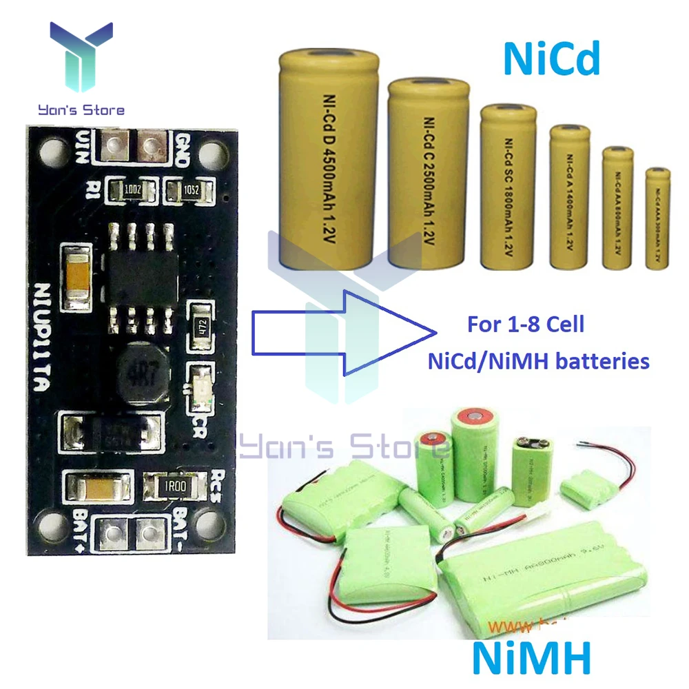 1-8S NiMH NiCd Battery Dedicated Charger Module 1.2V 2.4V 3.6V 4.8V 6V 7.2V 8.4V 9.6V USB Power Supply Short Circuit Protection