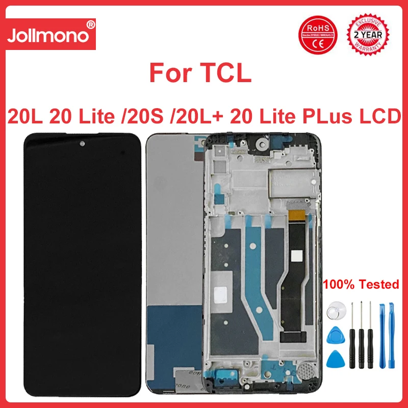 

ЖК-дисплей Pantalla для TCL 20L + T775H T775B, сенсорный экран с дигитайзером для TCL 20L 20 Lite T774H T774B Lcd TCL 20S T773H T773O LCD