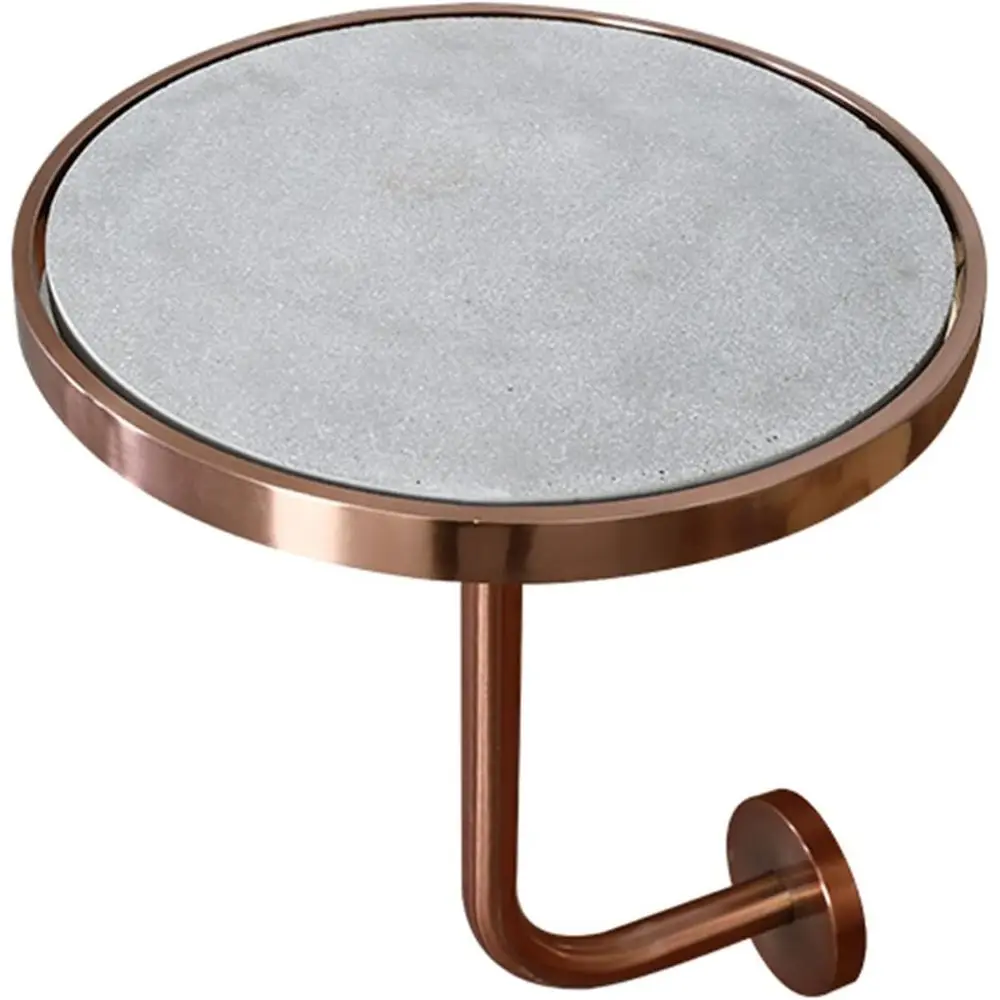 

Classic Round Side Table, Gray Low Dining Table, Wall-Mounted Dining Table, Cement Top Metal Base Cafe Table, Suitable for Kitch