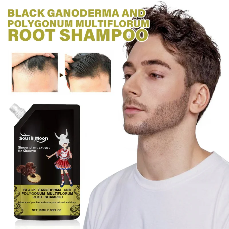 

Herbal Hair Growth Shampoo - Black Ganoderma & Ginger, Strengthens Roots & Reduces Breakage for Fuller, Softer Hair