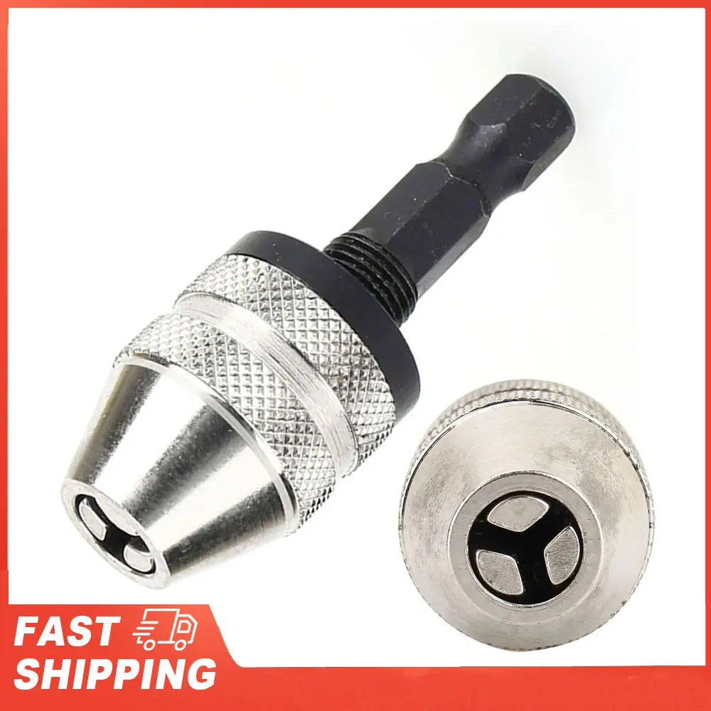 Portabrocas sin llave de 1/4 ", 0,3 ~ 3,6mm, adaptador de vástago hexagonal, convertidor, herramientas industriales, portabrocas sin llave
