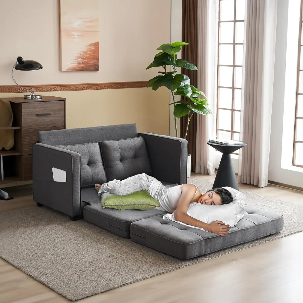 Upgraded Loveseat Sleeper,  Convertible Sofa Bed Couch Futon Couches for Living Room, Folding Couch Bed