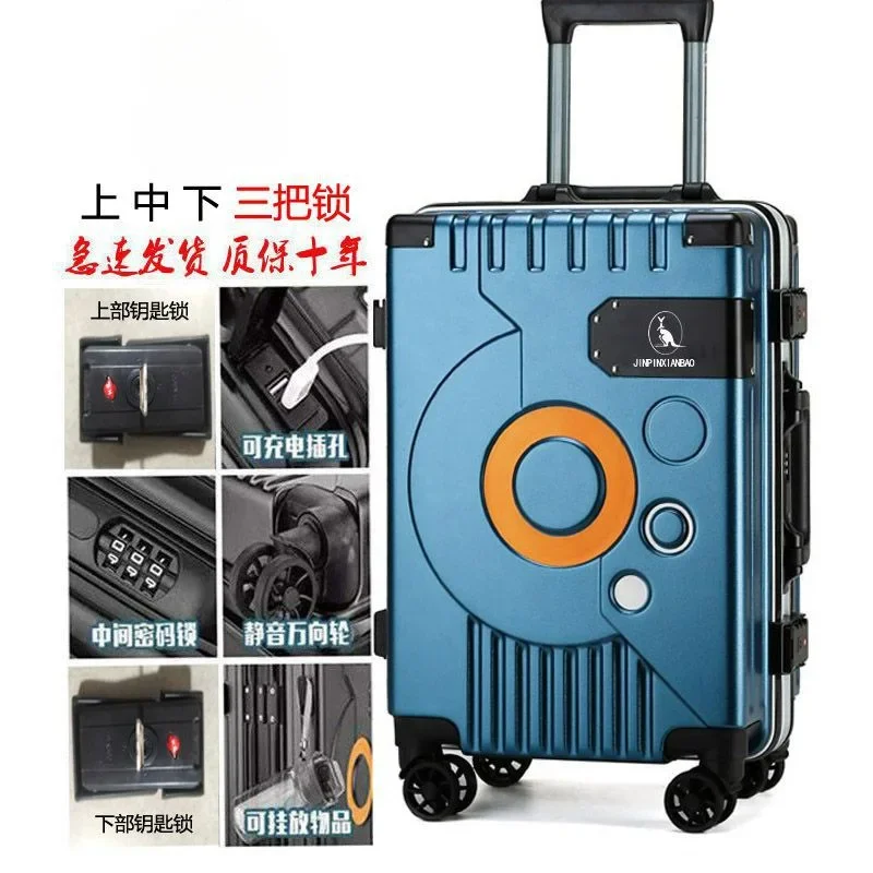 Durable 20 Inch Trolley Suitcase, 24 Inch Suitcase, 26 Inch Suitcase, Student Boarding Zipper Case, Large Capacity