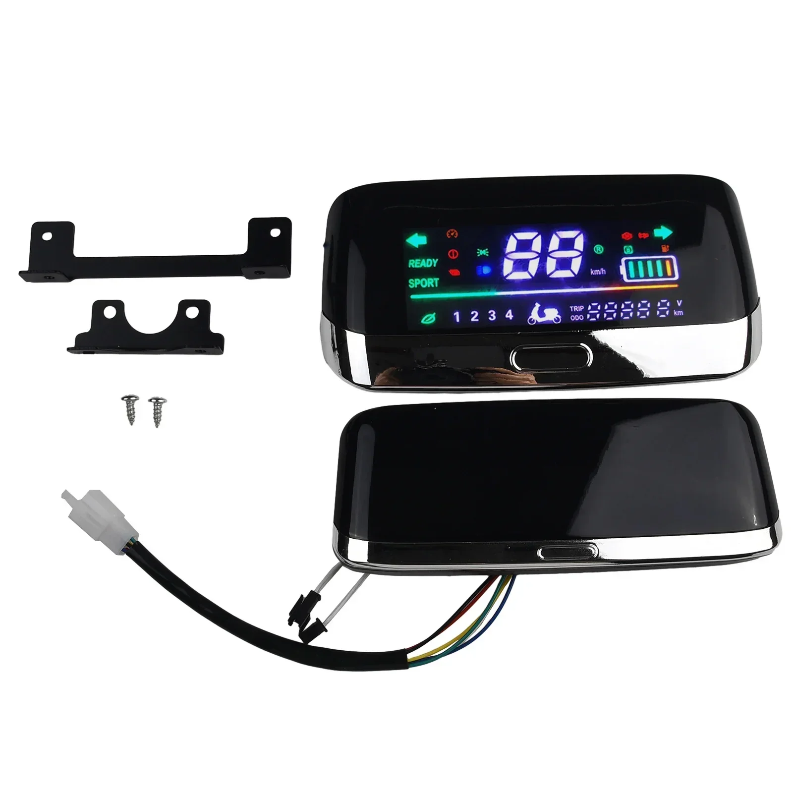 1x Electric Bike 48V 60V 72V Wide LCD Display Motor Speedmeter Screen 48-72V  Ebike Scooter Black Display Replacement Accessory