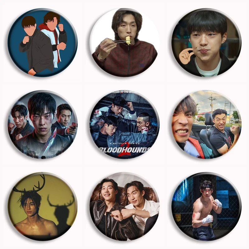 Broche en métal souple Bloodhounds, inspirée du drama coréen Kim Geon-woo Hong Woo-jin, accessoire de décoration pour sac, cadeau pour les fans et les collectionneurs