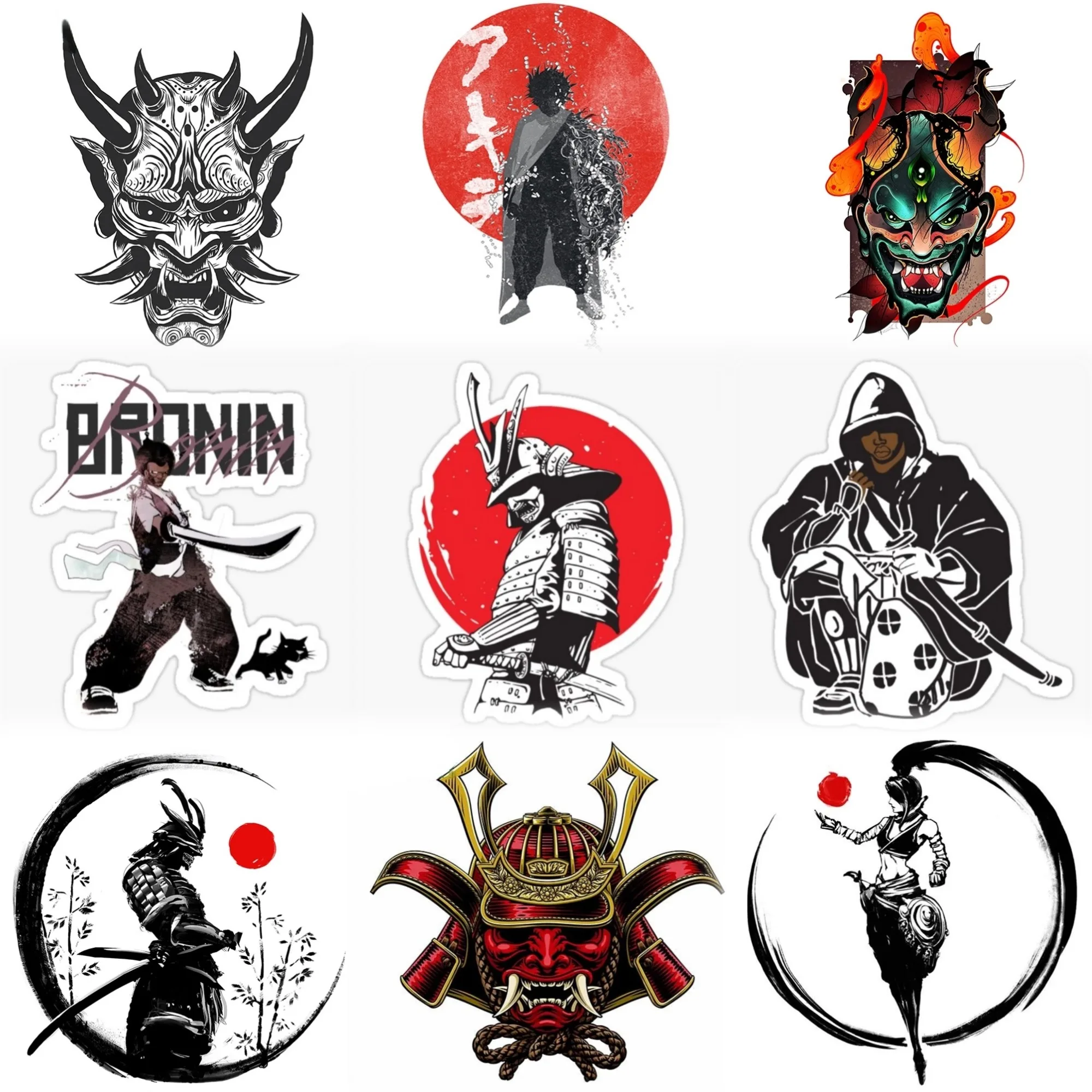 

Samurai Ninja Ghost Warrior Skull Creative PVC Sticker for Decorate Car Truck Van Bicycle Helmet Window Wall Decal Accessorie