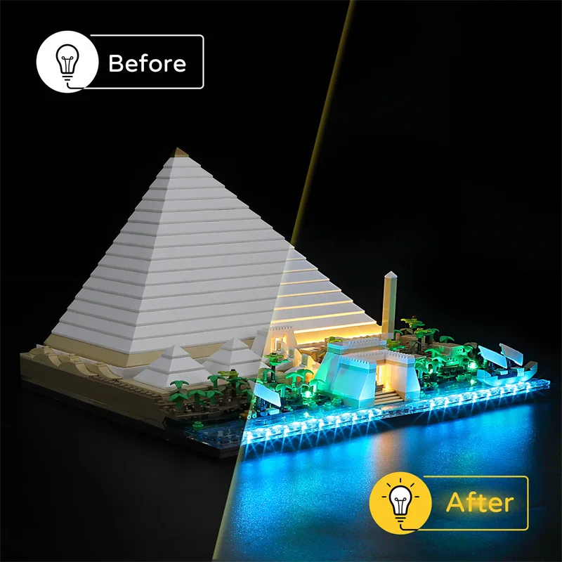 DIY LED Light Kit For Lego 21058 The Great Pyramid of Giza （Only LED Light,Without Blocks Model）