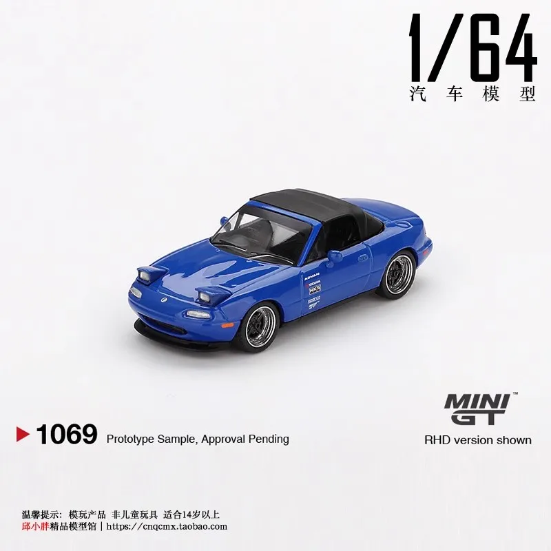 MINI GT 1/64 # 1069 Mazda MX-5 NA Model Samochodu Die-Cast Symulacja Aut Zabawki dla Dzieci Kolekcjonerskie Modele Samochodów ze Stopu Prezent Urodzinowy dla Chłopca