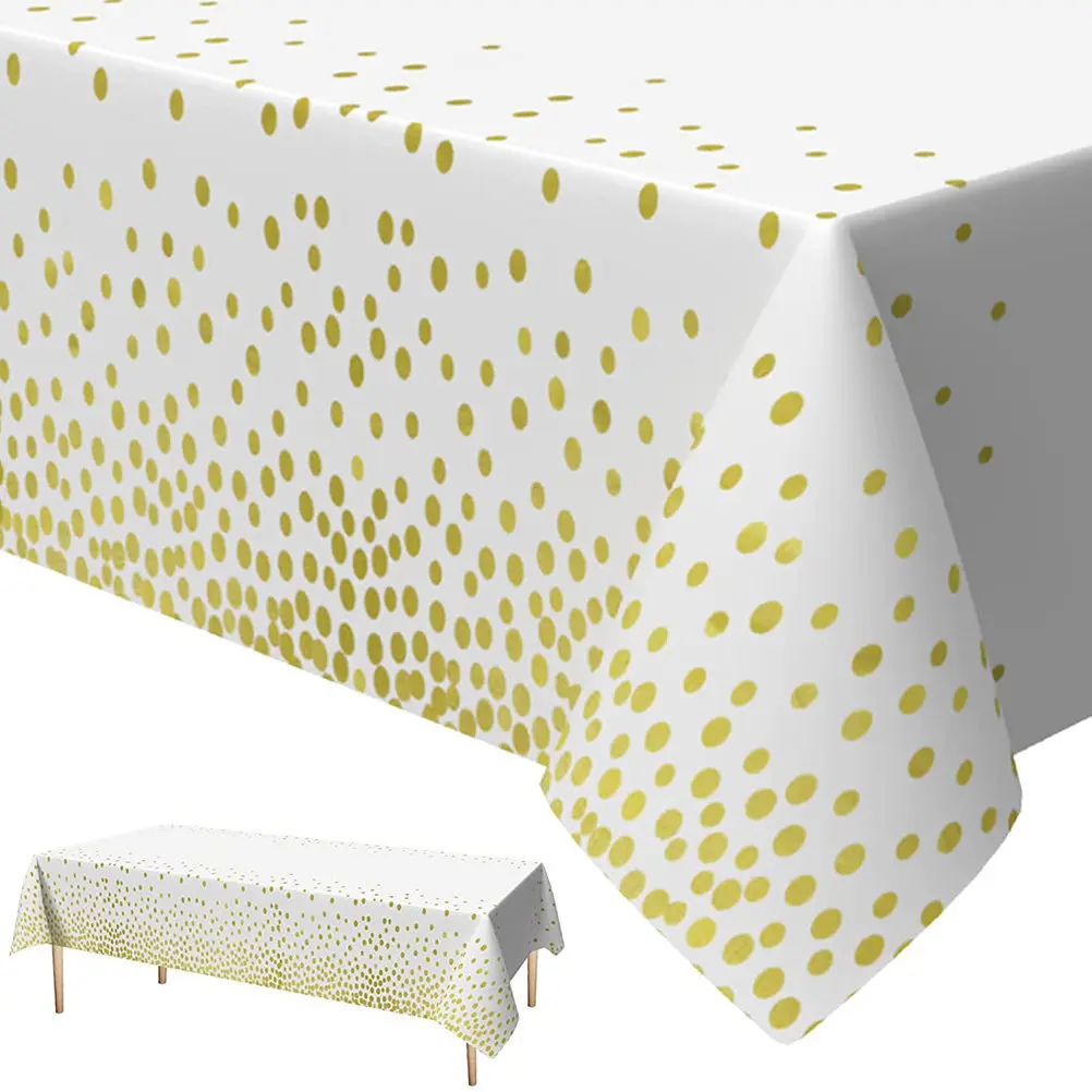 

Polka Dot Tablecloth Pe Material Soft Small Dots Pattern Bright Colors Elegant Decorative Table Cover for Party Dining Room