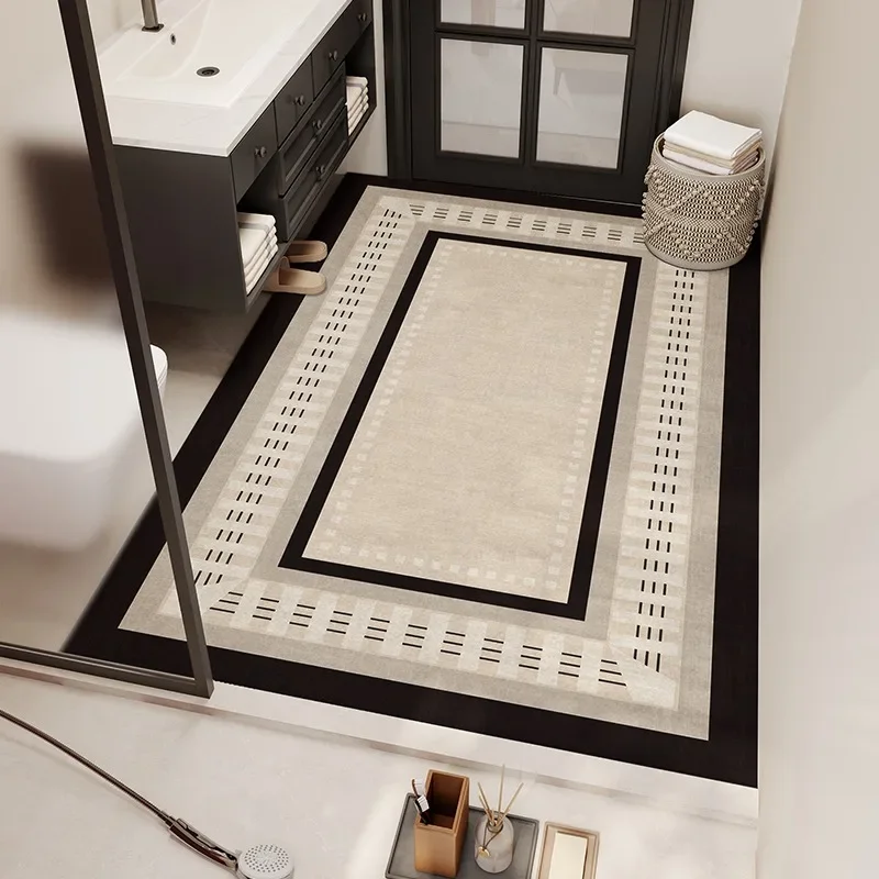 Bathroom Carpet Non-slip Bath Absorbent Floor Mat Quick Drying Toilet Entrance Doormat Retro Patterns Rug Alfombra De Baño 욕실 카펫