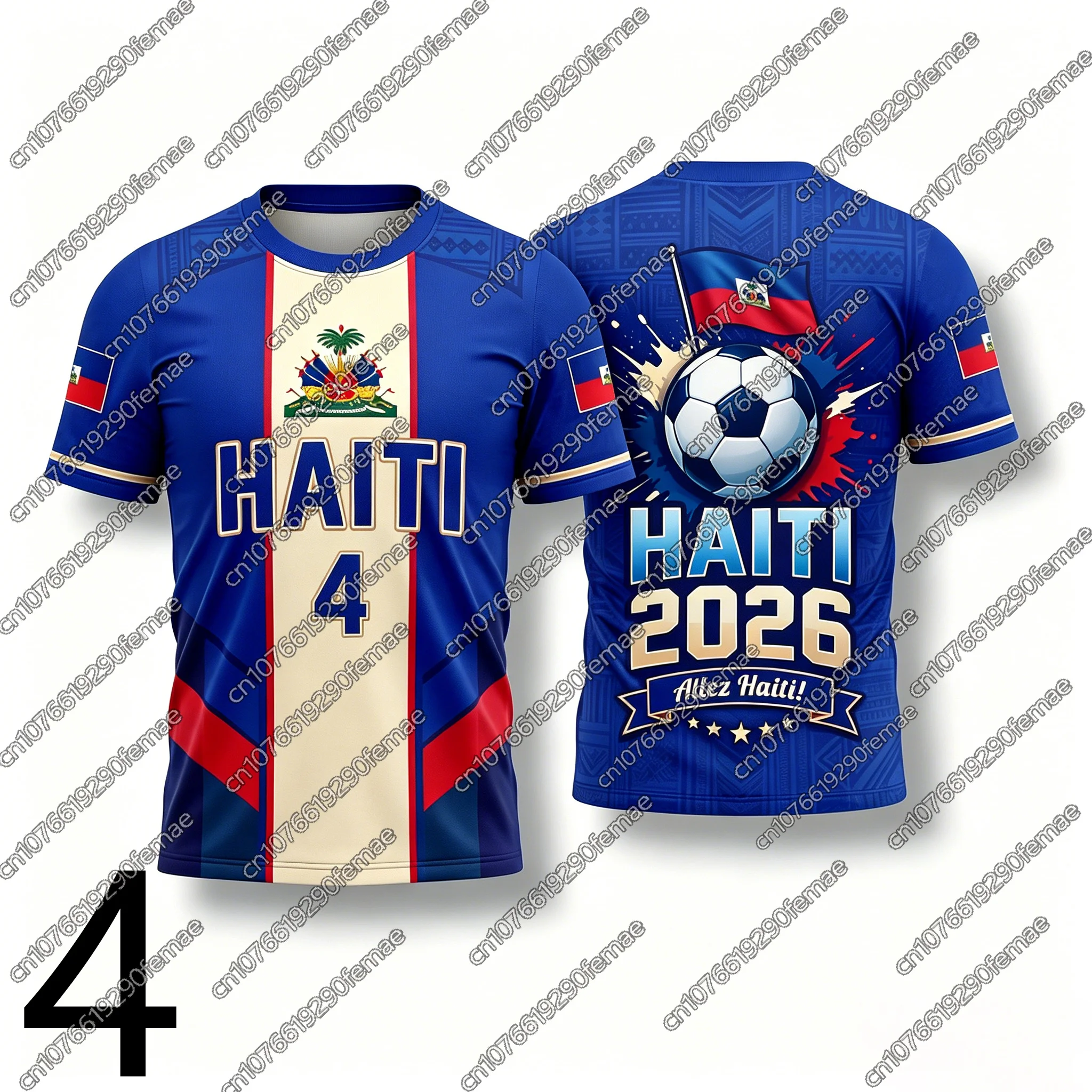 2026 Haiti Fans Sports T-Shirt Football Jersey Design Men Women Kids Hiking Top Daily Running Quick Dry Shirt Number Print