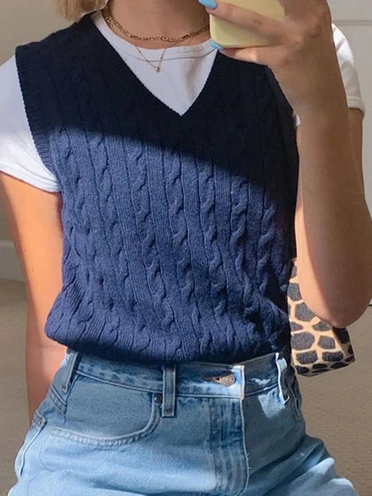 Losse V-ne Color Svel Vest Street Sle damessweater Tagkita merk herfst winter normaal dun