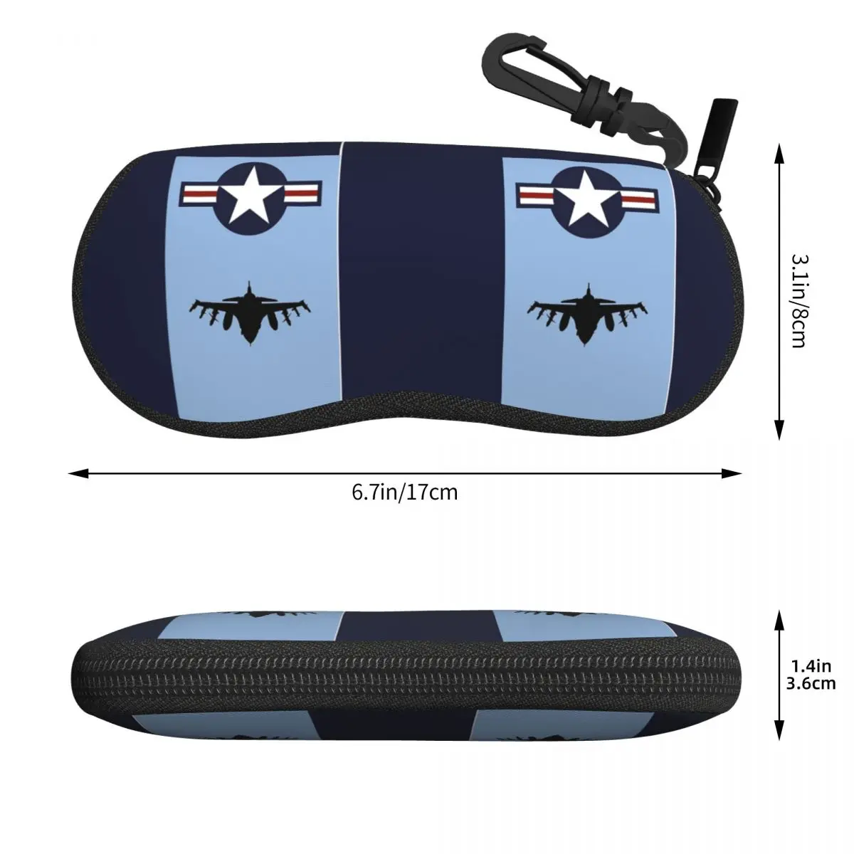 US Air Force Military F16 Aircraft Design Shell Glasses Case Protector Sunglasses Box Women Men Soft Eyeglasses Bag Pouch