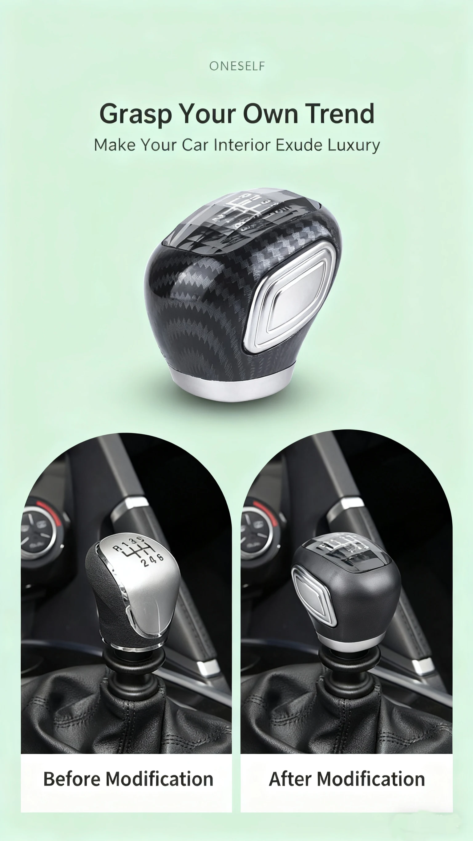 Kristall-Schaltknauf für Schaltgetriebe, mit Rückwärtsgang-Uplift, R135-246, 135-24R, siebenfarbige Kristall-Schaltkopf-LED – Detail 9