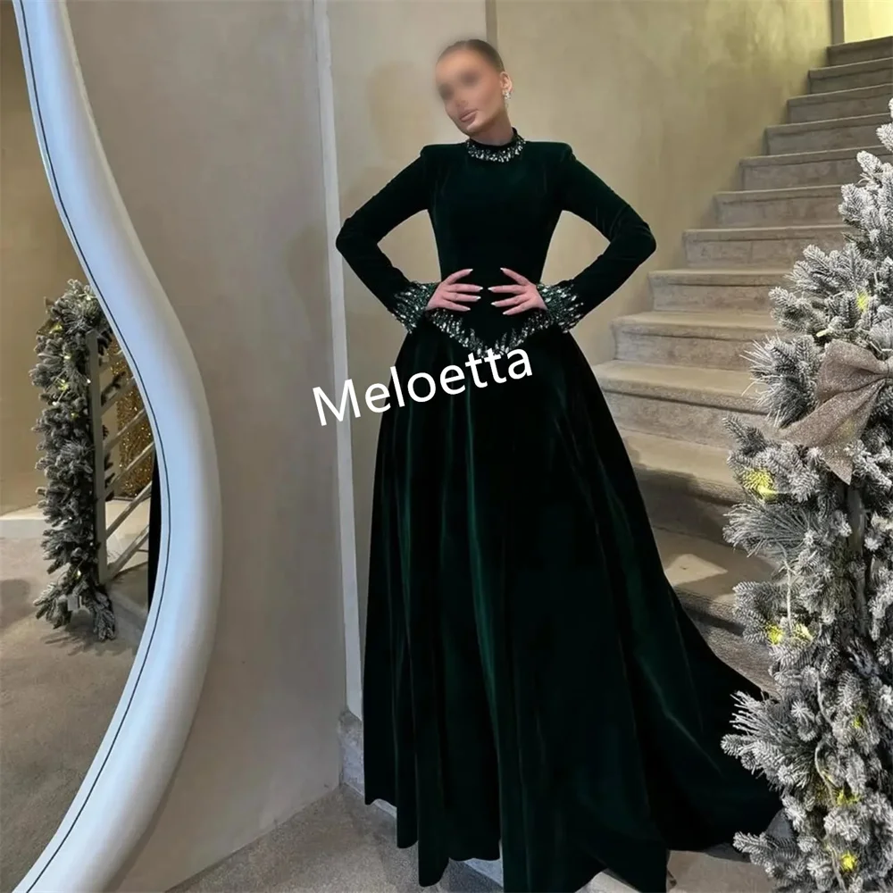 Customized Formal Evening Dress Glitter Classic High Collar A-line Long Dresses Bespoke Occasion Woman Elegant Party Wedding