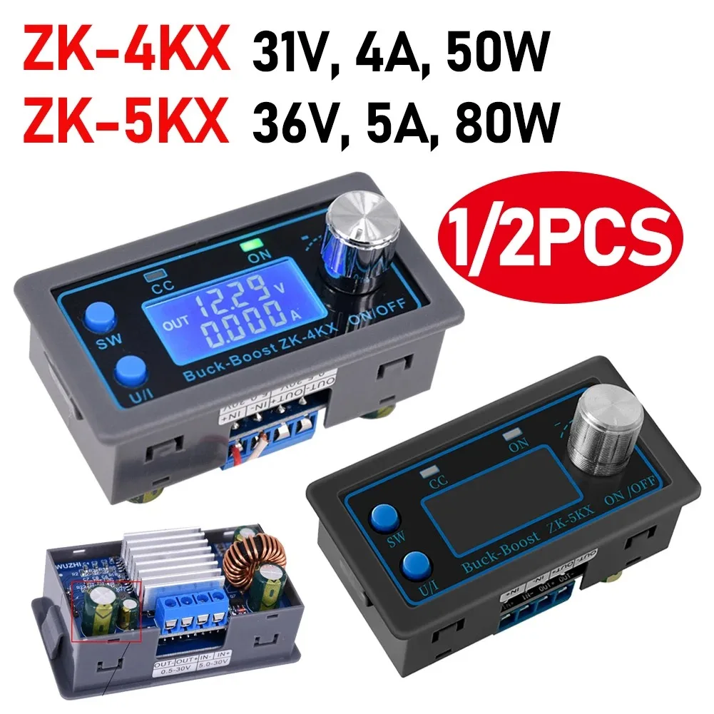 ZK-4KX ZK-5KX Power Supply Module DC-DC Step Down Step Up Voltage Regulator 0.6-36V 50/80W LCD Display for Electronic Equipment