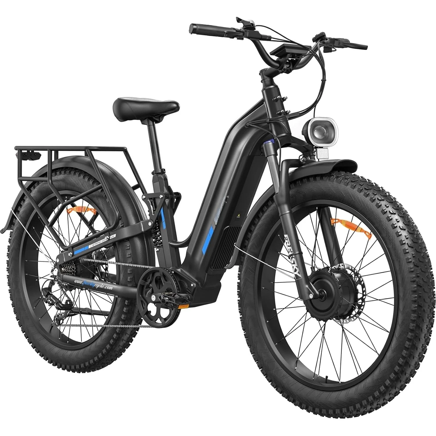 

Dual Motor 3500W 200Nm 105Mi Full-Suspension 26in Fat-Tire Electric Mountain Bike for Adults Hunting, Custom