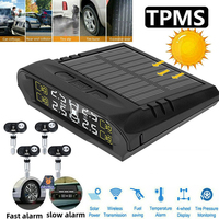TPMS 400mAh Digital Tire Pressure Sensor Solar TPMS Tire Pressure Monitoring System Temperature Warning Car Tyre Pressure Tester
