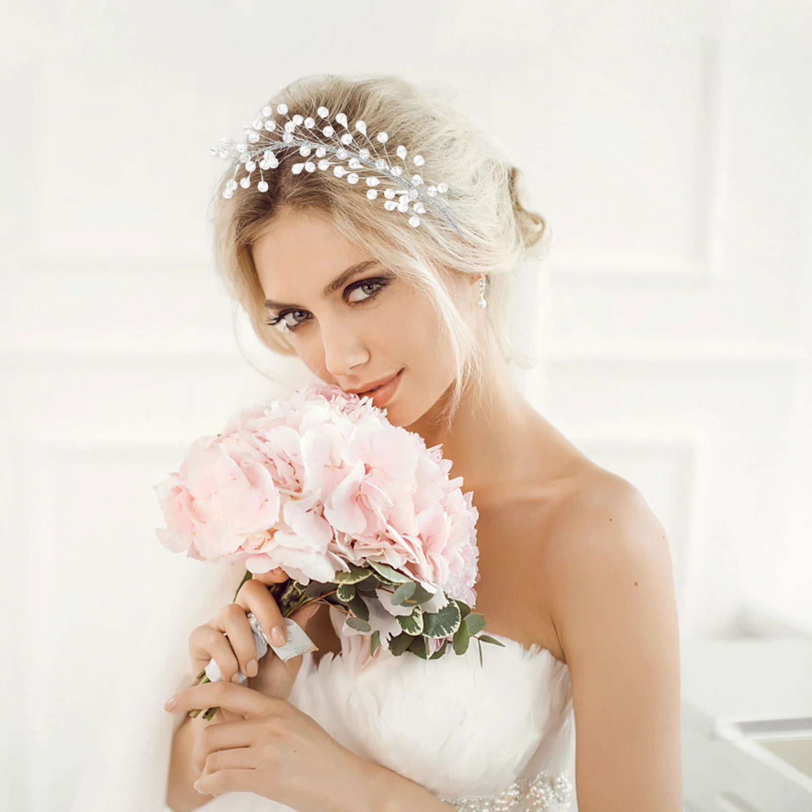 

Повязка на голову, нежная свадебная повязка для волос, серебряные повязки на голову со стразами, украшенные для женщин