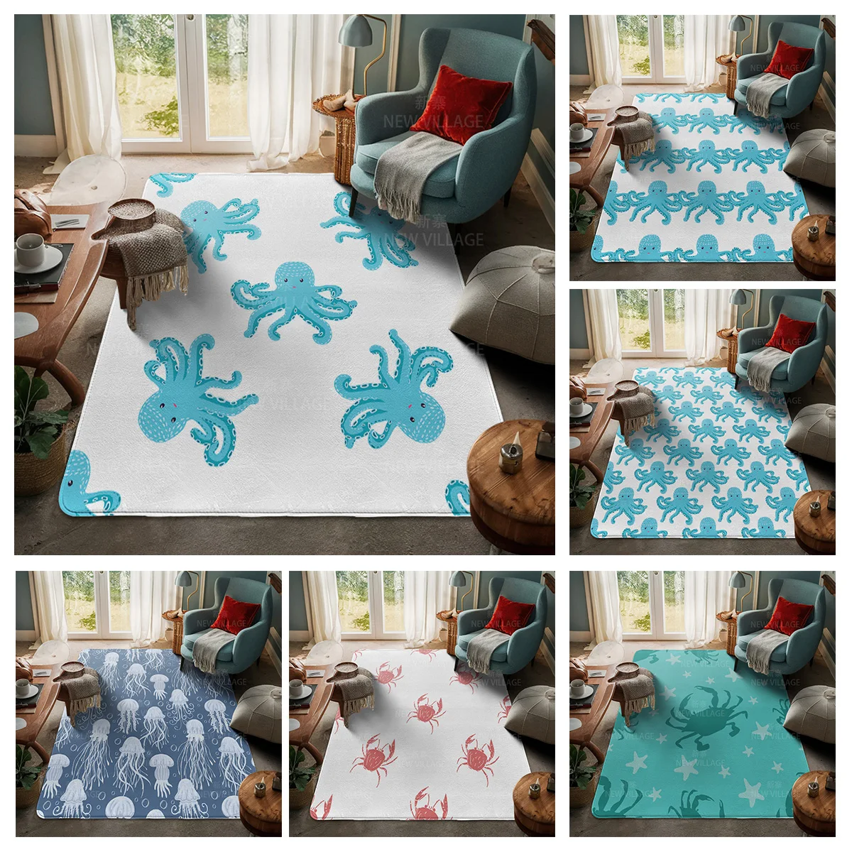 House entrance carpet Home door mat Room Bath Foot bathroom non-slip Kitchen water absorption rugs Modern Nordic cute animal